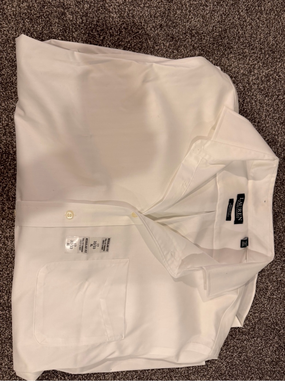 NWT. Ralph Lauren Men’s White Button-Down Dress Shirt